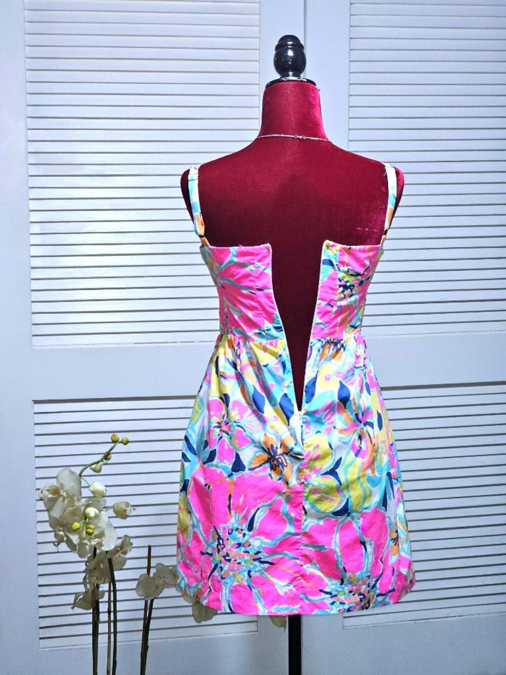Lilly Pulitzer Women Christine Besame Mucho Poplin Fit & Flare Dress Sz 00 2442 - Picture 9 of 15